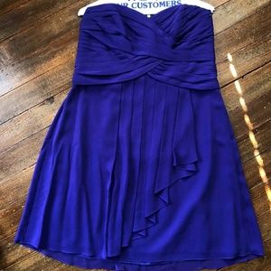 Davids Bridal womens strapless purple dress 16